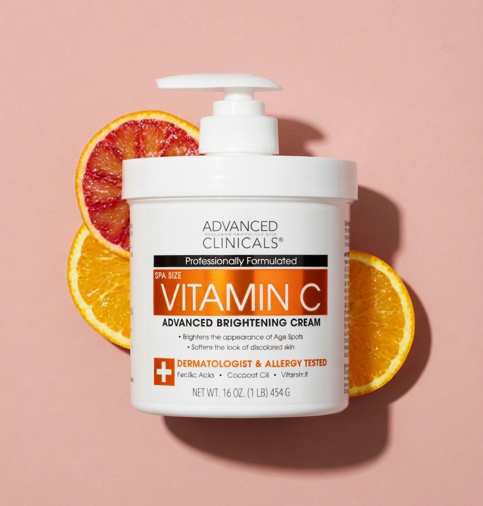 Advanced Clinicals Vitamin C Brightening Cream for Face & Body 454g (16oz)