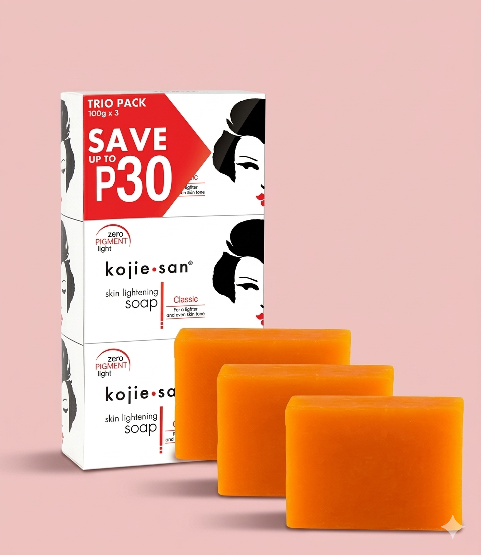 Kojie San Skin Lightening Soap 3-in-1 Pack (3 x 65g) – Original Kojic Acid