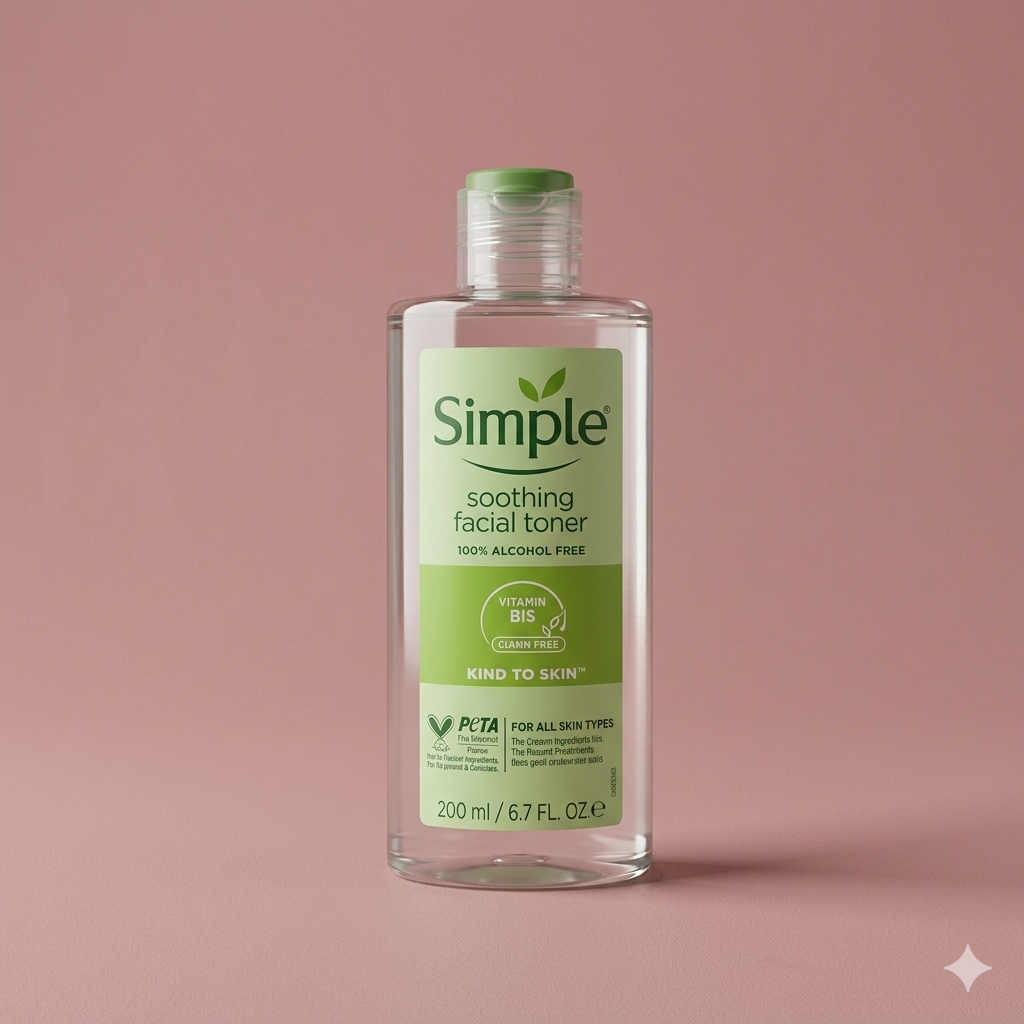 Simple Kind to Skin Soothing Facial Toner 200ml – 100% Alcohol-Free